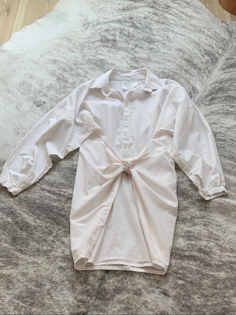 acacia swimwear Tie-Front Long-Sleeve Button Dress/Coverup